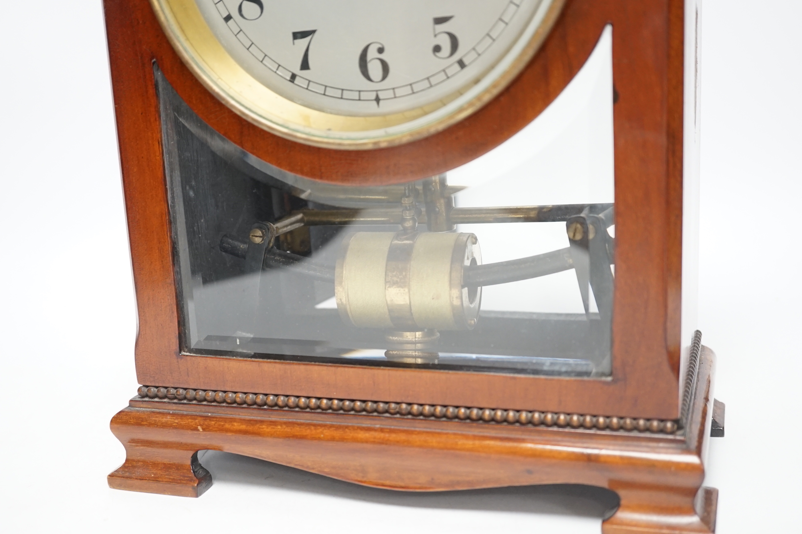 A Bulle electric mahogany mantel clock, 31cm high